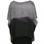 EILEEN FISHER Black Gray Dapple Printed Silk Crepe Box Top XL NEW