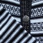ST. JOHN Black White Mixed Stitched Stripe Button Front Jacket 12 New