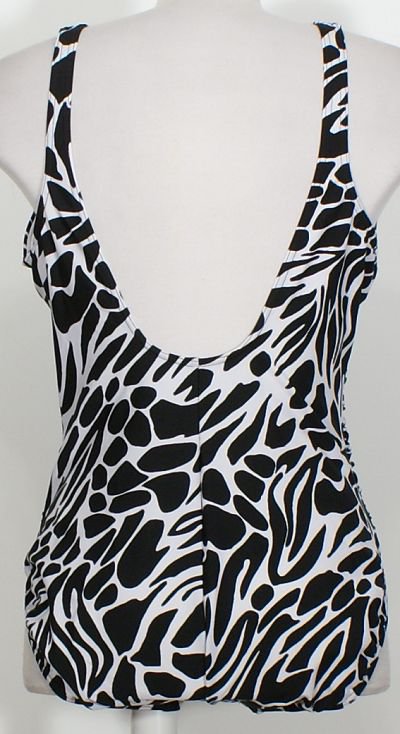 Miraclesuit Black White Go Boldly Sonatina Swimsuit 12 Dd 12dd New 