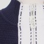 ST. JOHN Navy Blue White Boucle Knit Wool Blend Zip Front Jacket XL NEW