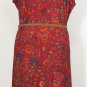 RALPH LAUREN Red Floral Stretch Jersey Belted Faux Wrap Shirred Dress 2X NEW