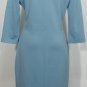 ST. JOHN Blue Topaz Milano Knit Scoop Neck Wool Blend Dress 2 4 NEW