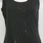 ST. JOHN Granite Stretch Viscose Jersey Sequin Sleeveless Shell Top M Gray NEW