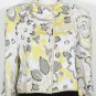 ST. JOHN Ouzo White Black Abstract Floral Wool Blend Knit Jacket 6 Yellow NEW