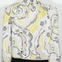 ST. JOHN Ouzo White Black Abstract Floral Wool Blend Knit Jacket 6 Yellow NEW