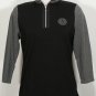 RALPH LAUREN Black Gray Stretch Cotton Logo Patch Half Zip Top XL NEW Colorblock