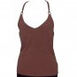 RALPH LAUREN Corozo Brown Matte Jersey Halter Sleeveless Top M NEW