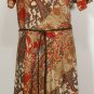 RALPH LAUREN Tan Paisley Patchwork Stretch Jersey Belted Surplice Dress 2X NEW