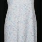 ST. JOHN White Lavender Blue Tweed Boucle Wool Blend Knit Dress Suit 6 NEW