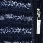 ST. JOHN Indigo Heather Blue White Boucle Stripe Knit Twinset XL NEW
