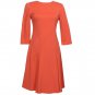 ST. JOHN Pink Grapefruit Milano Wool Blend Knit Bias Seam Flare Hem Dress 10 NEW