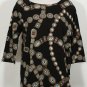 RALPH LAUREN Black Stretch Cotton Concho Belt Ballet Neck Knit Top 1X NEW