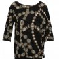 RALPH LAUREN Black Stretch Cotton Concho Belt Ballet Neck Knit Top 1X NEW