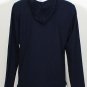RALPH LAUREN Blue White Stretch Cotton Blend Half Zip Hoodie Logo Top XL NEW
