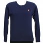 POLO RALPH LAUREN Navy Light Fleece Signature Pony Crew Sweatshirt M Blue NEW