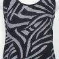ST. JOHN Black Winter White Zebra Wool Blend Knit Sleeveless Shell Top P XS NEW