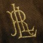 RALPH LAUREN Brown Wool Ombre Monogram Logo Oblong Fringe Scarf NEW