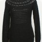 RALPH LAUREN Black Alpaca Wool Blend Pointelle Sweater XL NEW
