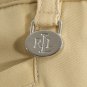 NWT RALPH LAUREN Tan Stretch Cotton Pants 14W Slimming Fit Logo Tab