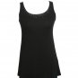 NWT EILEEN FISHER Black Str Silk Sequin Nk Long Top PS