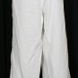RALPH LAUREN White Linen Drawstring Wide Leg Trouser Pants 22W