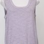 ST. JOHN Amethyst Purple Shimmer Sleevless Wool Blend Knit Shell Top XL NEW