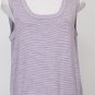 ST. JOHN Amethyst Purple Shimmer Sleevless Wool Blend Knit Shell Top XL NEW
