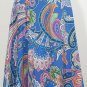 NWT RALPH LAUREN Blue Multicolor Paisley Crepe Yoked Ruffle Skirt 20W
