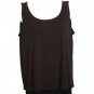NWT EILEEN FISHER Chocolate Double Layer Stretch Silk Jersey Tank PS Brown