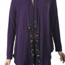 Joseph A. NEW Purple Sequin Cardigan Size M