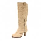 NEW Natural Suede Tall Spat Womens Boots Shoes