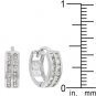 NEW White Gold Silver CZ Hoop Huggies Earrings