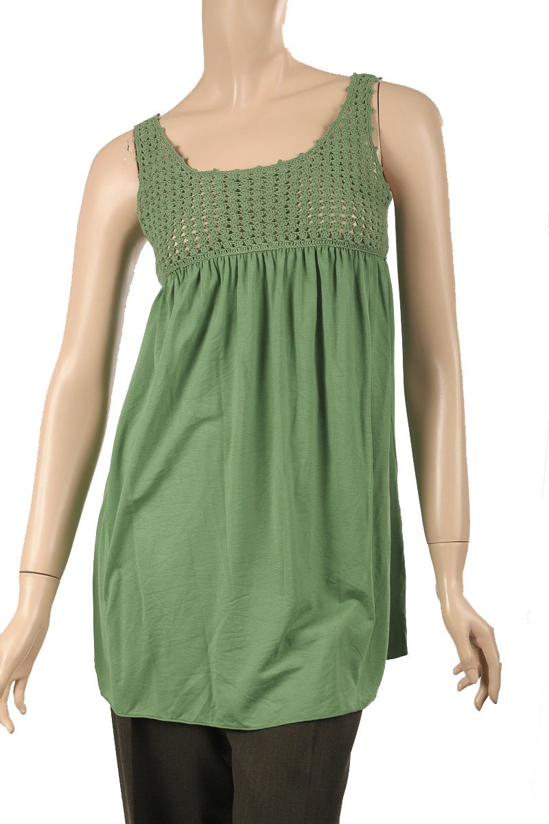 Max Studio NEW Green Crochet Tank Skirt SZ S $88