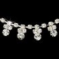 Silver Clear Rhinestone Accented Necklace Earring Set