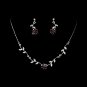 Silver Amethyst Floral Bridal Necklace Earring Set