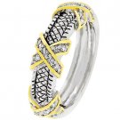 NEW 14k Gold Silver Cable CZ Eternity Ring