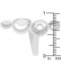 NEW White Gold Sivler Quadruple Circle CZ Ring