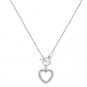 NEW White Gold Heart Charm Necklace Pendant