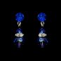 Navy Blue Swarovski Crystal Bridal Earrings
