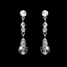 Silver Clear Swarovski Crystal Bridal Earrings
