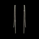 Elegant Gold Clear Crystal Dangle Earrings