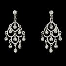Silver Clear Rhinestone Chandelier Earrings