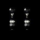 Black Swarovski Crystal Bridal Earrings