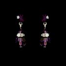 Dark Amethyst Swarovski Crystal Bridal Earrings