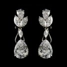 Silver Cubic Zirconia French Dangle Earrings