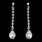 Silver Rhinestone Crystal Drop Earrings