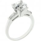 NEW White Gold Silver Engagement Emerald Cut Ring