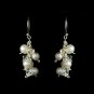 Silver White Pearl Swarovski Crystal Dangle Earrings