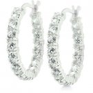 NEW White Gold 925 Sterling Silver EternityCZ  Earrings