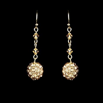 Gold Clear Rhinestone Drop Earrings